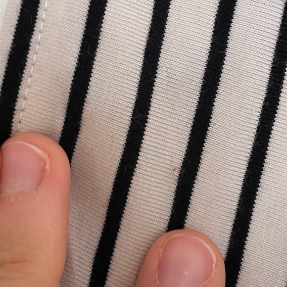 New Look Black and White Striped Crop Top Size 2 NWOT - Picture 11 of 12